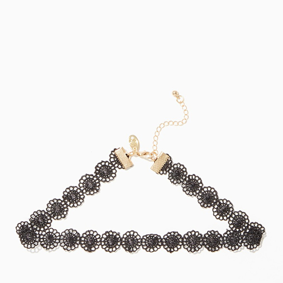 Floral Cutout Choker Necklace - Picture 1 of 4